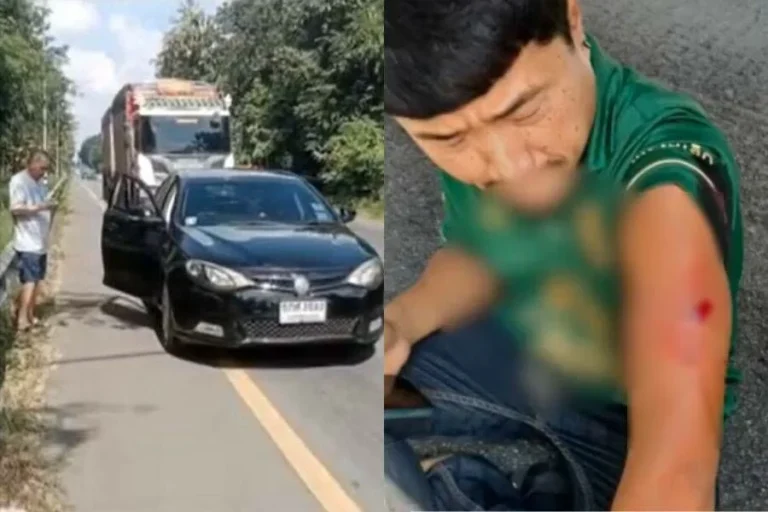 Roadside Ricochet: Thai Truck Driver Shot By Mistake When Driving In Isaan Province