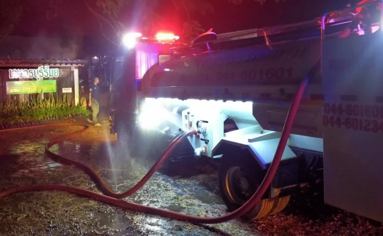 Late Night Fire Damages Buriram College Dormitory And Fertiliser Storage