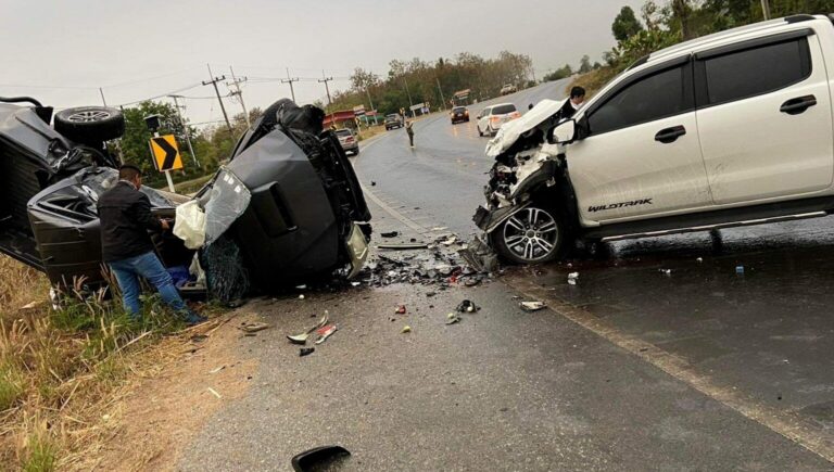 Latex Leak Caused Car Pileup In Loei